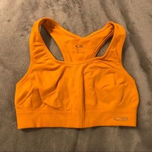 Bright orange seamless sports bra from champion💪